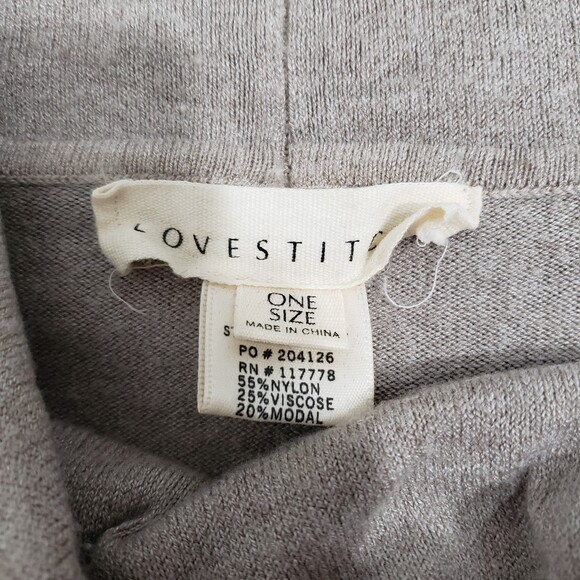 Beautiful LOVESTITCH Beige Poncho with Cowl Neck and Fringe Hem, One Size - Picture 3 of 4